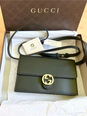 Gucci Interlocking GG Wallet Crossbody Handbag#369664